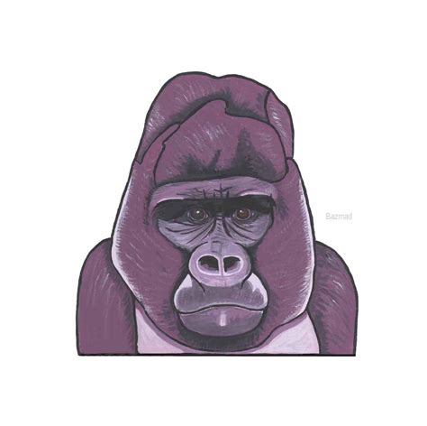 Purple Gorilla Print Giraffe Print Pigment Ink Gorilla Printmaking