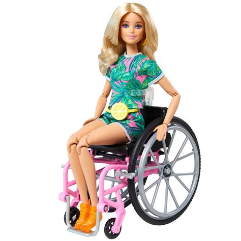 barbie fashionista doll 165 with wheelchair and long blonde hair