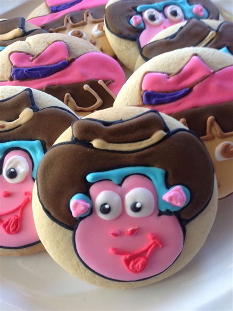 Dora And Boots Cookies Personalized Cookies Cookie Favors Cookie