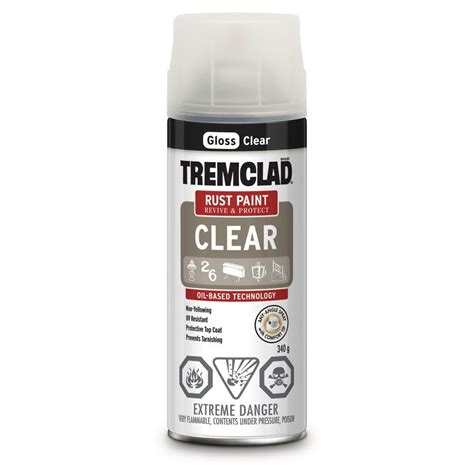 Tremclad Outdoor Oil Based Rust Paint In Gloss Clear 340 G Aerosol
