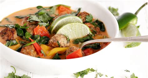 Cover with 4l (4.2 qt) of water and place over high heat. Easy Thai Chicken Meatball Soup - Seasons and Suppers