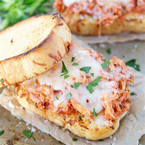 50 oz can of boneless chicken, drained · (2) 12 oz cans of white chicken breast, drained · 1 can of cream of chicken · 2 sleeves of ritz crackers, . Shredded Chicken Parmesan Sandwich with Texas Toast ...