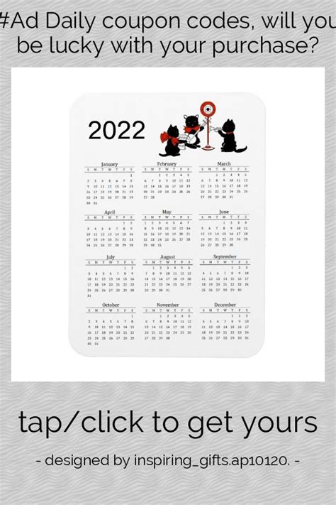Cute Cats 2022 Full Year Calendar Magnet Tap To Personalize And Get