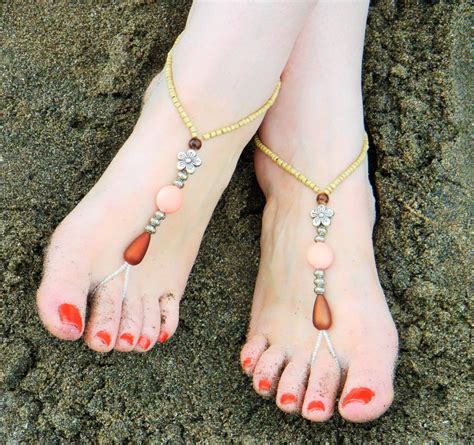 Barefoot Sandals Beach Sandals Beaded Barefoot Sandals Bellydance