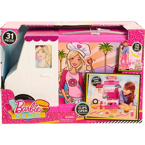 Barbie Fabulous Food Truck With Built In Shelves And Cash Register