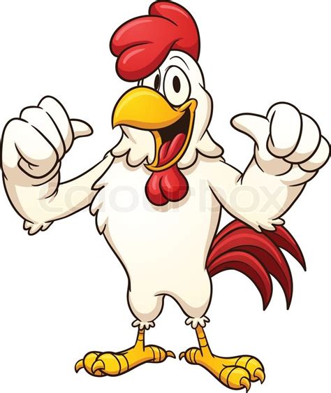 Cartoon Rooster Vector Clip Art Illustration With Simple