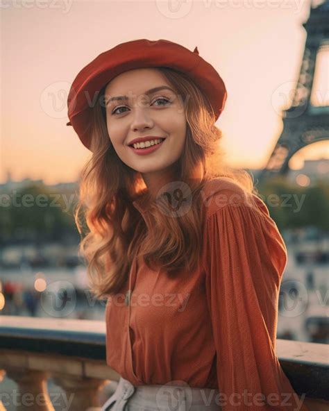 Closeup Portrait Of Emotional Parisian Girl In Coat And Beret Woman