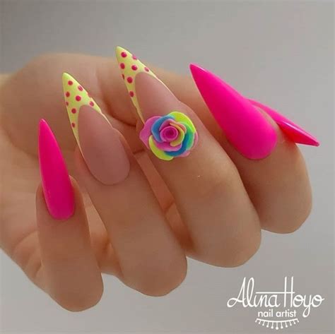 50 Pretty Pink Nail Design Ideas The Glossychic Punk Nails Floral