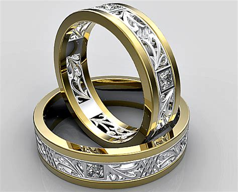 It is a sign of exchanging moreover, the matching ring has a gift offer of the gold gift box. Unique Diamond Matching Wedding Ring Set | Vidar Jewelry ...