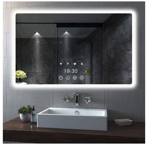 Led Illuminated Wall Bathroom Anti Fog Makeup Mirror With Dimmer Architectural Design Ideas