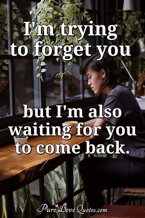 I M Trying To Forget You But I M Also Waiting For You To Come Back Purelovequotes
