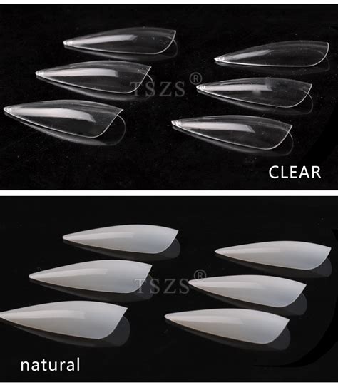 Tszs Manufacture Custom Long Transparent Point Abs Full Cover Art Nail