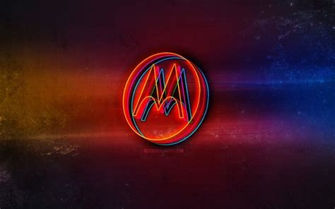 Download Wallpapers Motorola Logo Light Neon Art Motorola Emblem