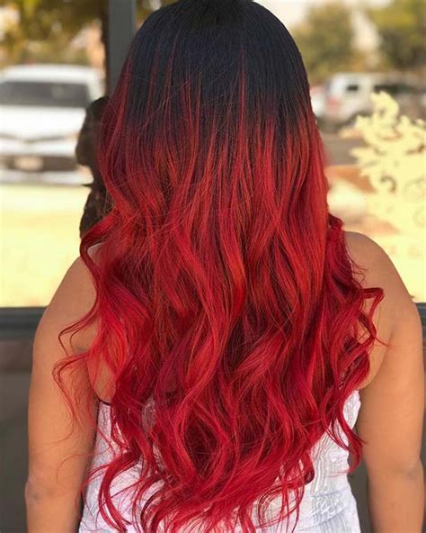 As the hair comes to an end, you can see the stylish black color underneath. 23 Red and Black Hair Color Ideas for Bold Women | StayGlam