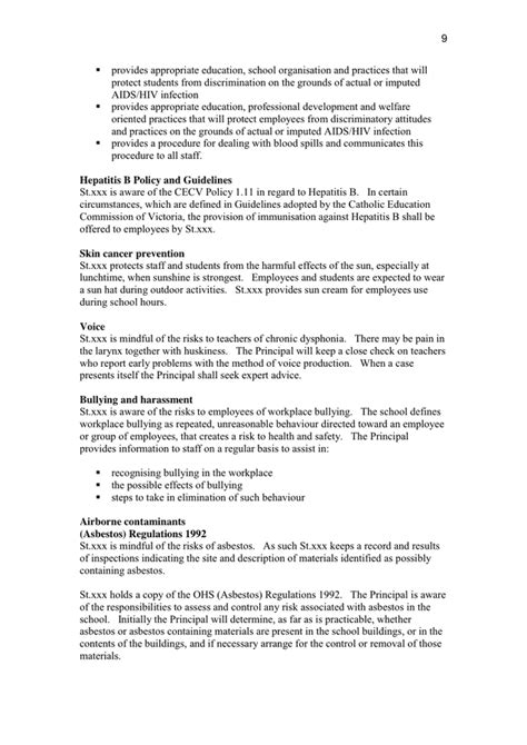 Occupational Health And Safety Policy Template In Word And Pdf