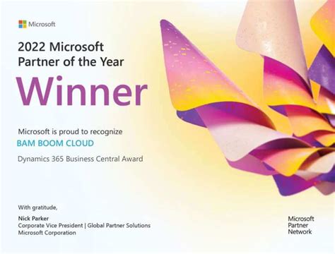 2022 Microsoft Partner Of The Year Winner Bam Boom Cloud America