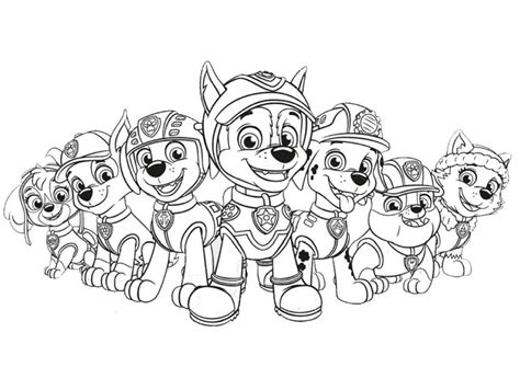 Paw Patrol Mighty Pups Rubble Coloring Pages Printable Motherhood