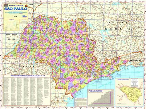 Mapa Do Estado De São Paulo 117 X 89 Cm Frete 1000 R 1190 Em