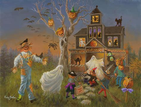 Spooky Halloween Painting By Nicky Boehme