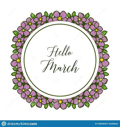 Vector Illustration Decorative Flower Frame For Lettering Hello March