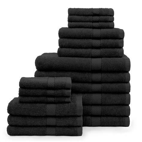 Shop bath accessories including linen sets, shower curtains, towels and more. Home Element Basic 18 Piece Bath Towel Set in Black ...