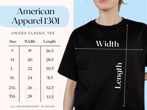 American Apparel 1301 Size Chart American Apparel 1301 Size Guide