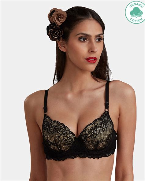 buy women s organic cotton padded underwired lace bra online in india at bewakoof