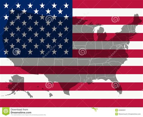 United States Flag And Map Stock Vector Illustration Of Striped 22683261
