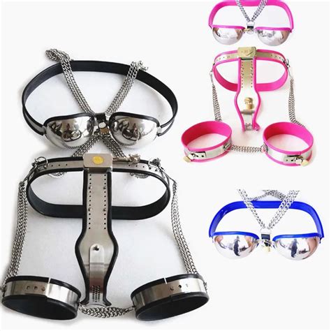 3in1 Female Chastity Belts Thigh Rings Chastity Bra Stainless Steel