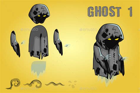 Ghosts 2d Game Character Sprite Sheet By Craftpixnet Graphicriver