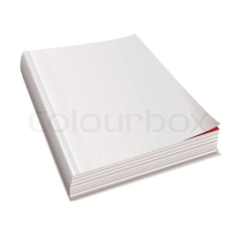 Blank White Paper Back Book With Shadow Spine Stock