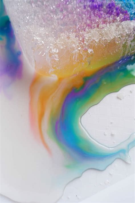 Rainbow Melting Ice Experiment For Preschool Children
