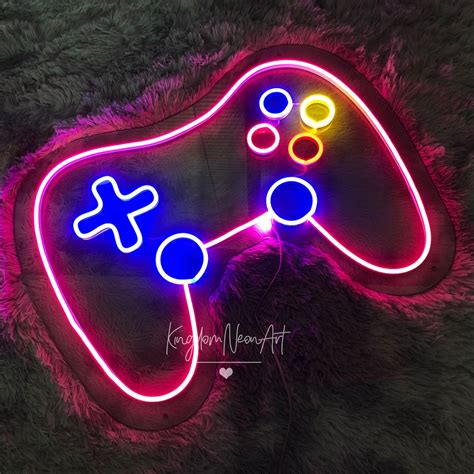 X Box Controller Game Room Custom Neon Sign Vintage Game Etsy