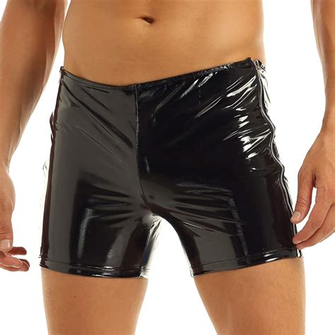 Inhzoy Herren Boxershorts Lack Optik Shorts Hot Pants Mit Zwei