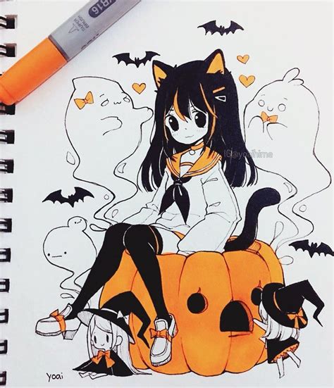 Anime Halloween Halloween Drawings Halloween Art Happy Halloween