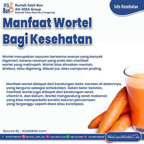 Manfaat Wortel Bagi Kesehatan Rumah Sakit Bun Kosambi