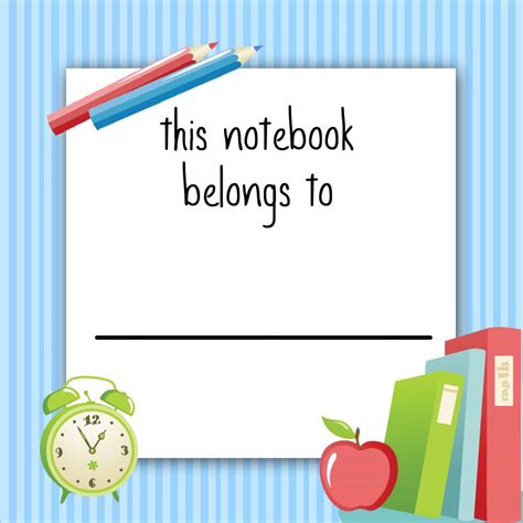 School Notebook Labels Templates