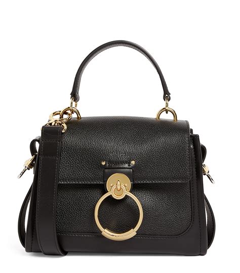 Womens Chloé Black Mini Leather Tess Top Handle Bag Harrods Uk