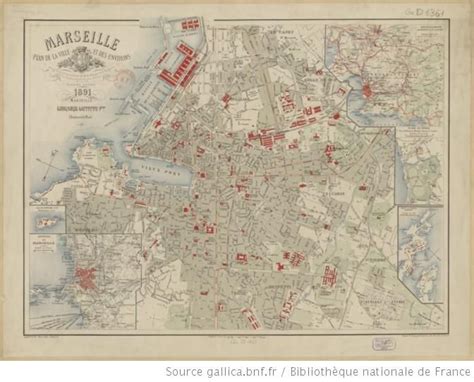 Plan de Marseille, 1891, BnF.  Marseille, Plan de marseille, Carte de