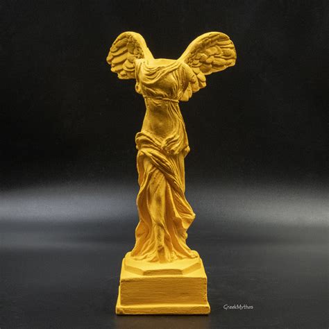 Nike Of Samothrace Statue Sculpture Greek Goddess Victory Museum Replica Yellow Pop Art Statue
