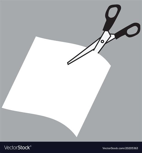 Image Of Scissors Cutting Paper Royalty Free Vector Image
