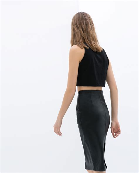 zara faux leather pencil skirt hot sex picture