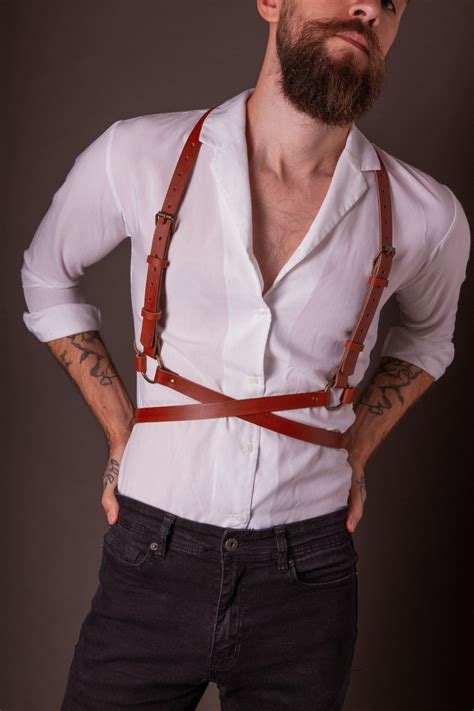Waist Harness Mens Leather Harness Fetish Harness Body Etsy