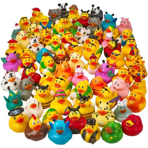 Kicko Assorted 2 Inch Rubber Duckies 72 Pack Floating Bathtub Toy