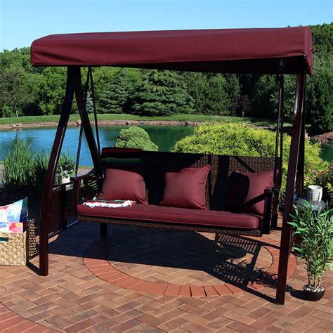 Hot promotions in canopy swing. Sunnydaze Decor Deluxe Steel Frame Cushioned Canopy Swing ...