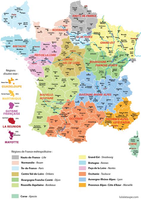 Le taux d'occupation lits de réanimation. Carte des nouvelles régions de France - Lulu la taupe ...