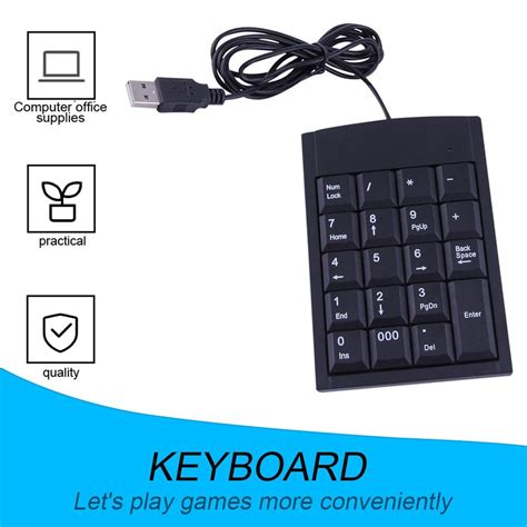 Mini Usb Keyboard Usb Wired Numeric Keyboard Keypad Adapter 19 Keys For