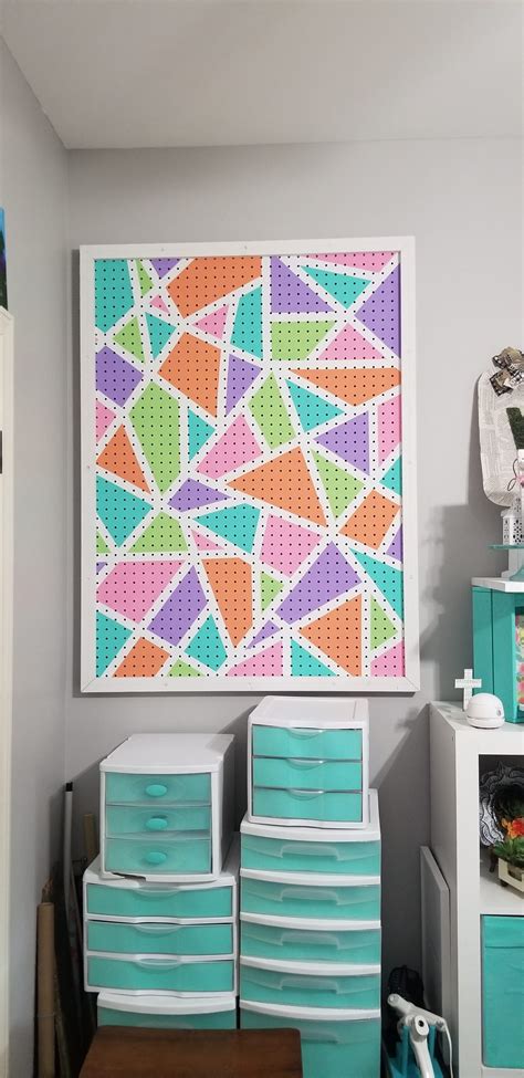 Painted Pegboard In My Craftroom The Turquoise Valentine