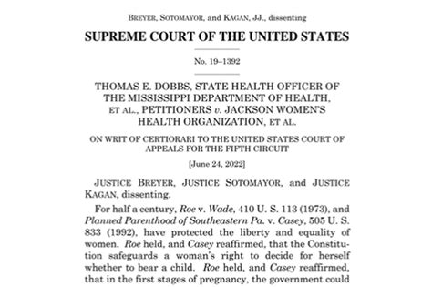 Read The Supreme Court Dissenting Opinion On Roe V Wade Politico