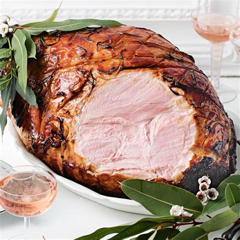Stuff some wonton wrappers with: Rhubarb-Glazed Ham | Ham glaze, Xmas food, Cured meats